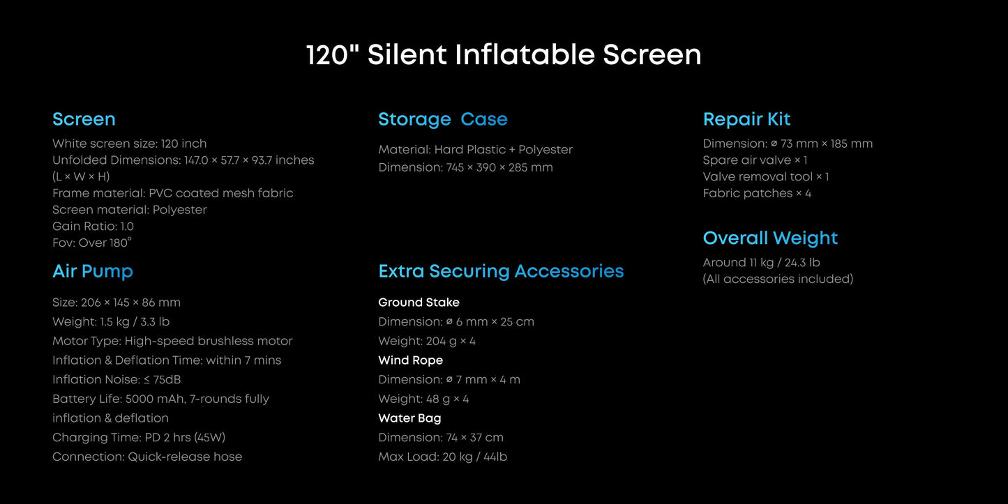 soundcore Nebula 120-Inch Silent Inflatable Projector Screen