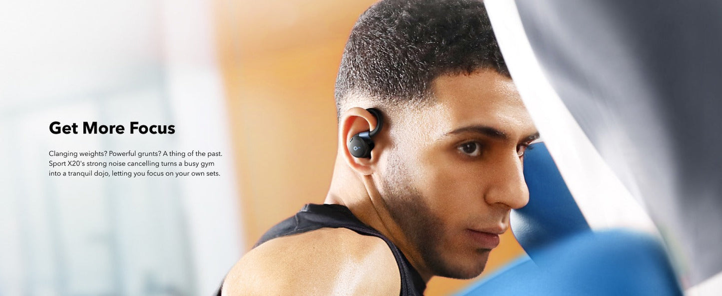 soundcore Sport X20 | Comfortable In-Ear Sport Earbuds with Hook