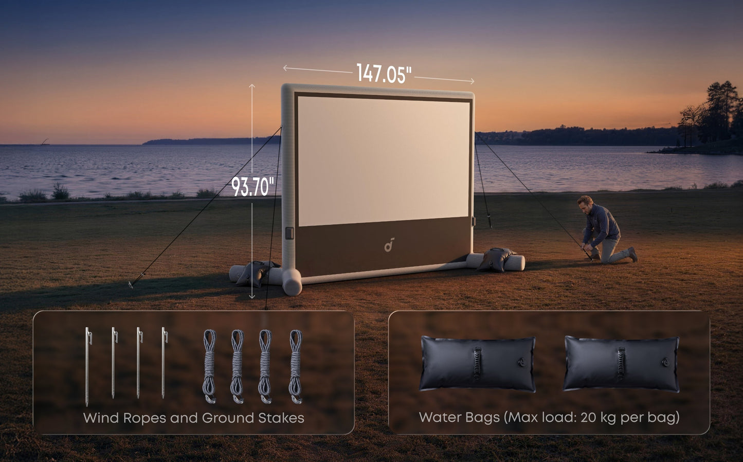 soundcore Nebula 120-Inch Silent Inflatable Projector Screen