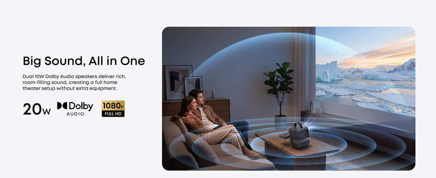 soundcore Nebula P1i | World's First Smart Portable Projector with Flippable Speakers
