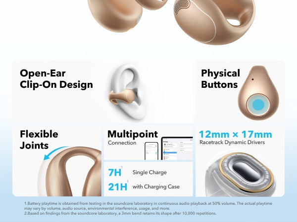 soundcore C40i | Flexible and Comfortable Clip-On Earbuds