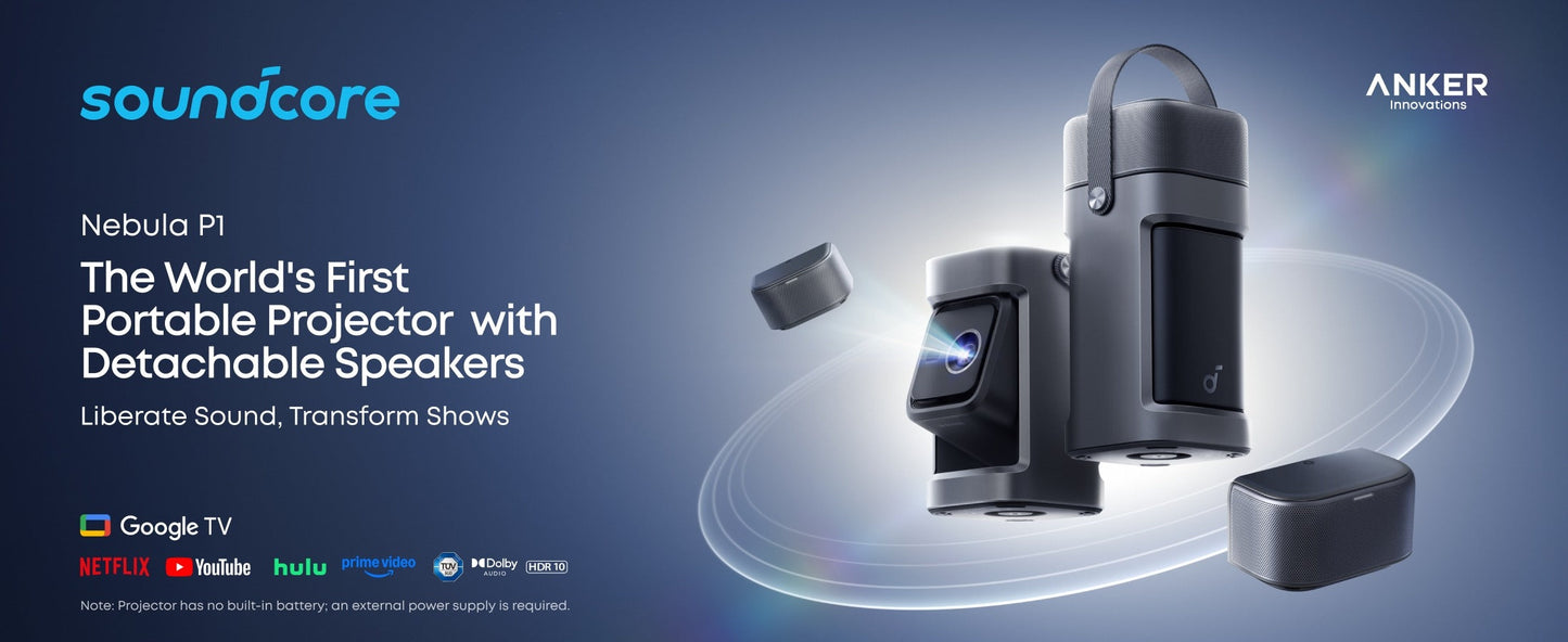 soundcore Nebula P1 | World's First Portable Projector with Detachable Speakers