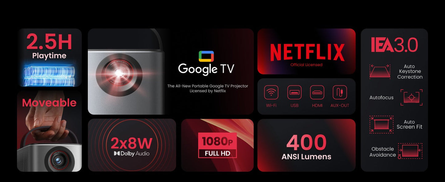 soundcore Nebula Mars 3 Air | Portable Google TV Projector