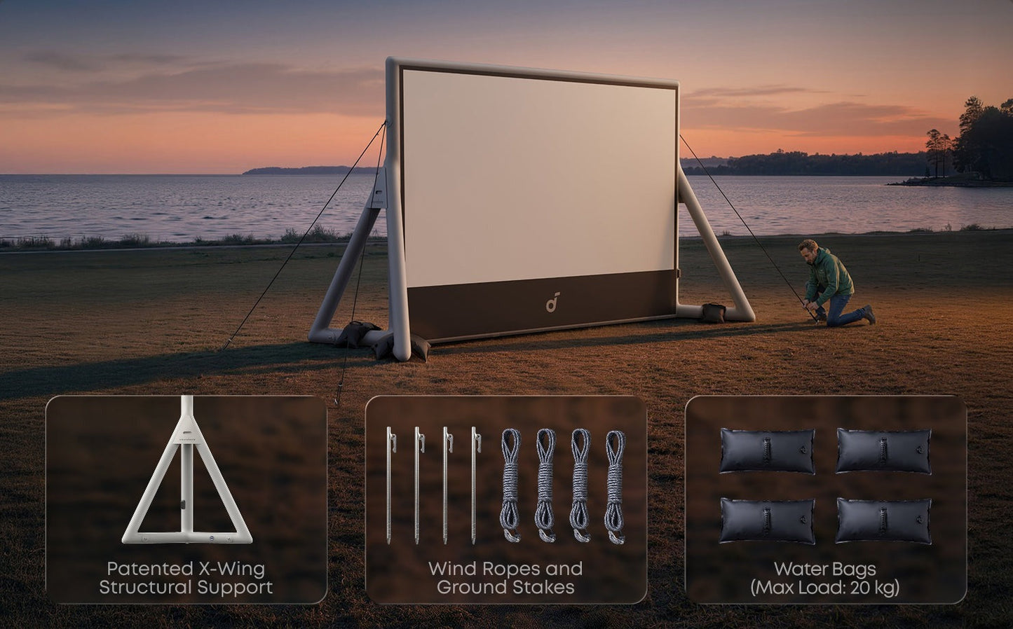 soundcore Nebula 200-Inch Silent Inflatable Projector Screen