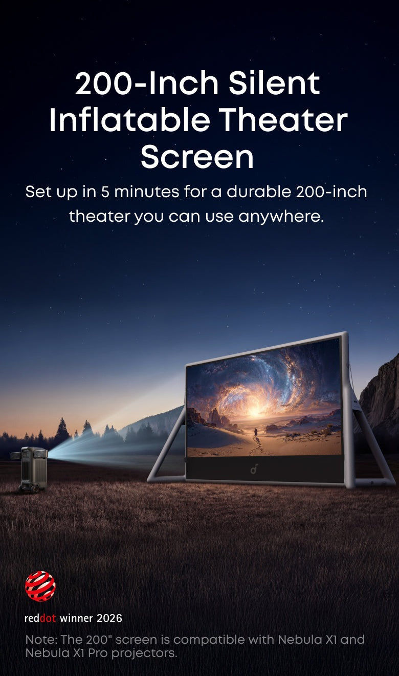 soundcore Nebula 200-Inch Silent Inflatable Projector Screen