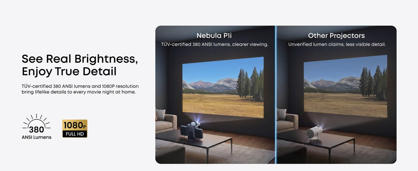 soundcore Nebula P1i | World's First Smart Portable Projector with Flippable Speakers