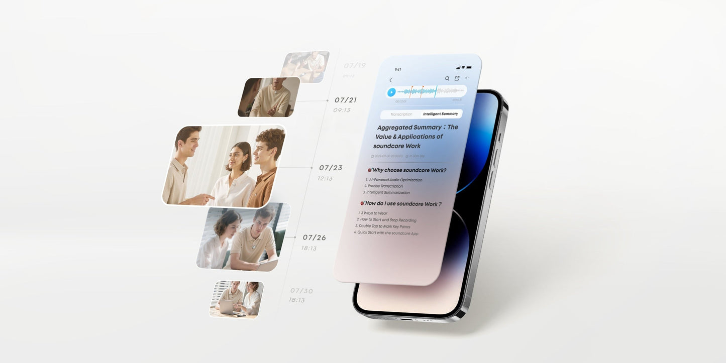 Anker soundcore Work | Coin-Sized Wearable AI Note Taker / Voice Recorder