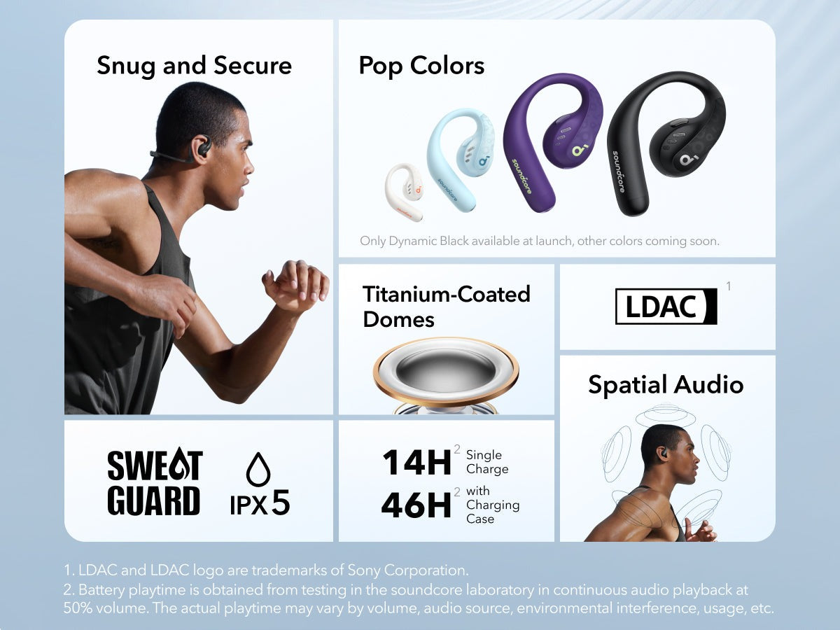 soundcore AeroFit Pro | Secure Open-Ear Sport Earbuds